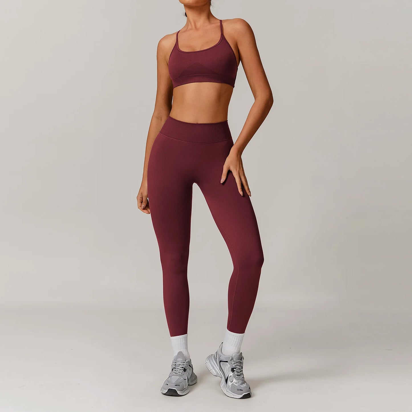 Seamless Yoga Set for Women – 2/3PCS Gym Outfit with Sports Bra & short leggings
