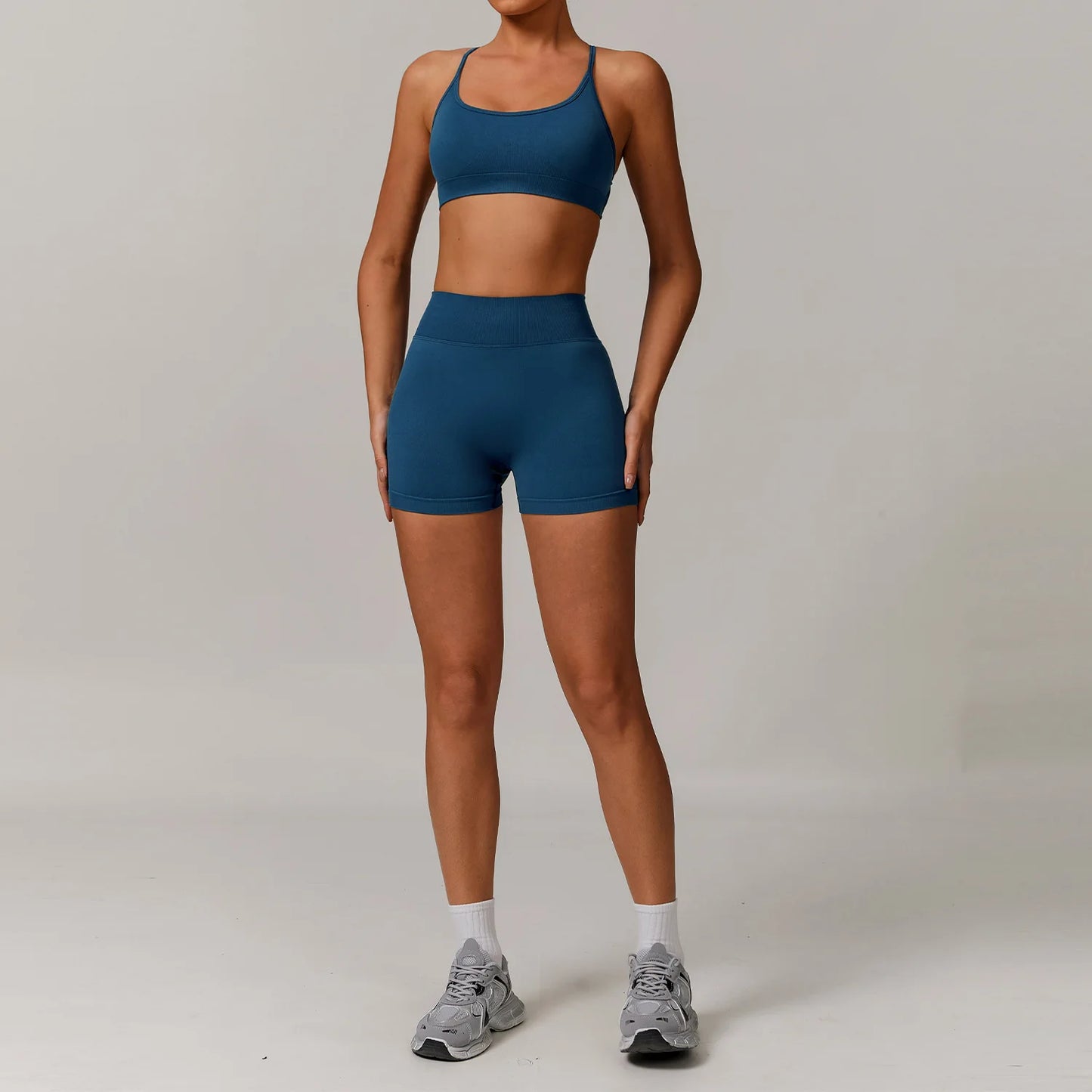 Seamless Yoga Set for Women – 2/3PCS Gym Outfit with Sports Bra & short leggings