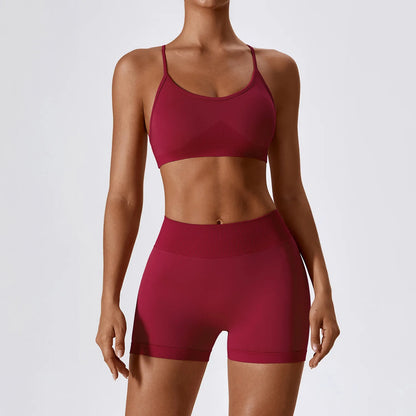 Seamless Yoga Set for Women – 2/3PCS Gym Outfit with Sports Bra & short leggings