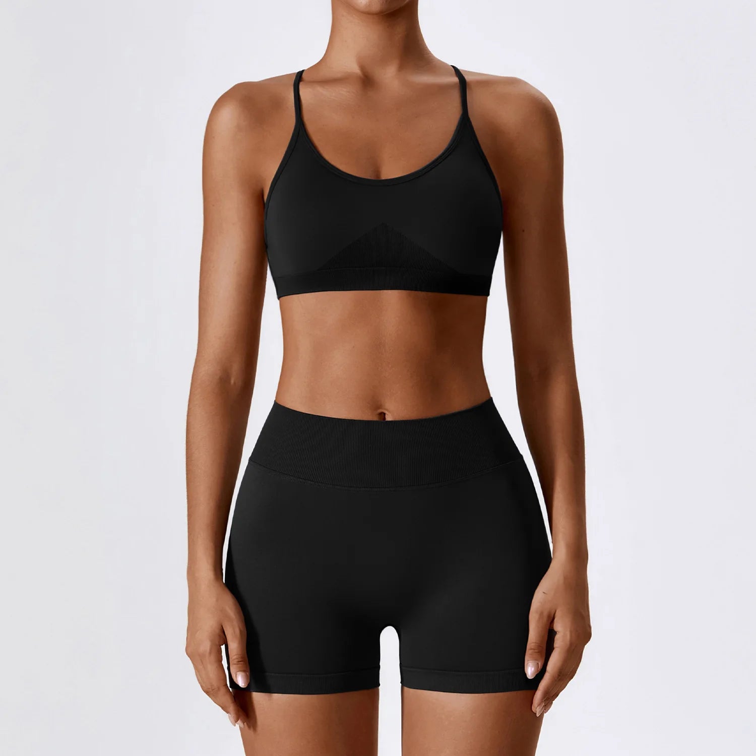 Seamless Yoga Set for Women – 2/3PCS Gym Outfit with Sports Bra & short leggings