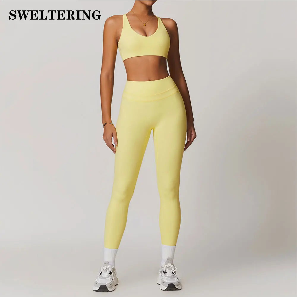 2 Pieces Sportswear Women Yoga Set Gym Clothes Sportswear Yoga Suits Fitness Set Tracksuits Sports Bra Gym Leggings