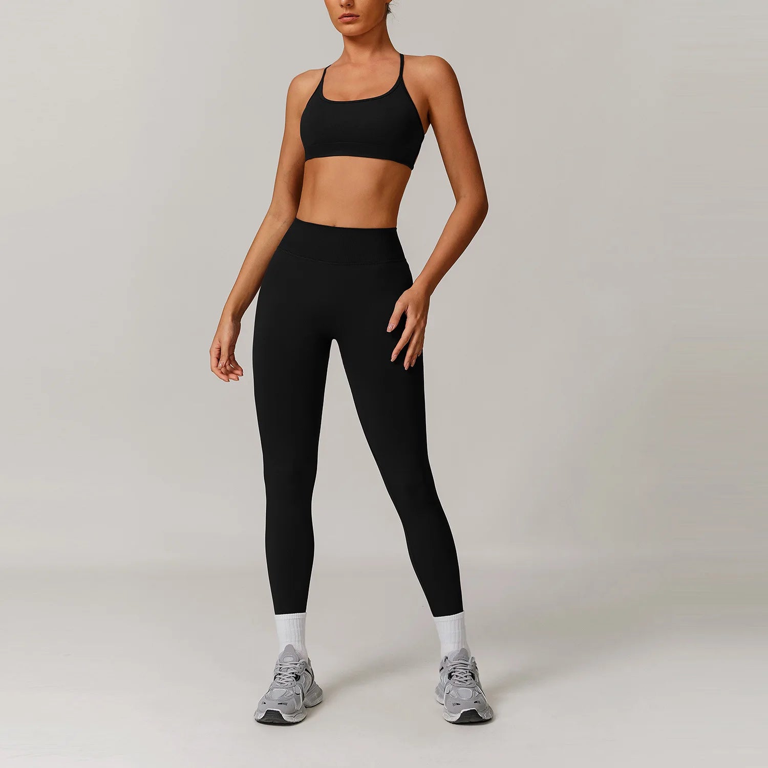 Seamless Yoga Set for Women – 2/3PCS Gym Outfit with Sports Bra & short leggings
