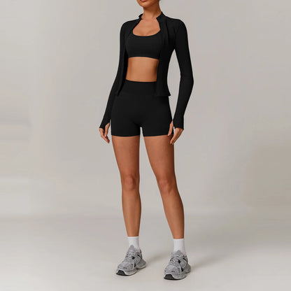 Seamless Yoga Set for Women – 2/3PCS Gym Outfit with Sports Bra & short leggings