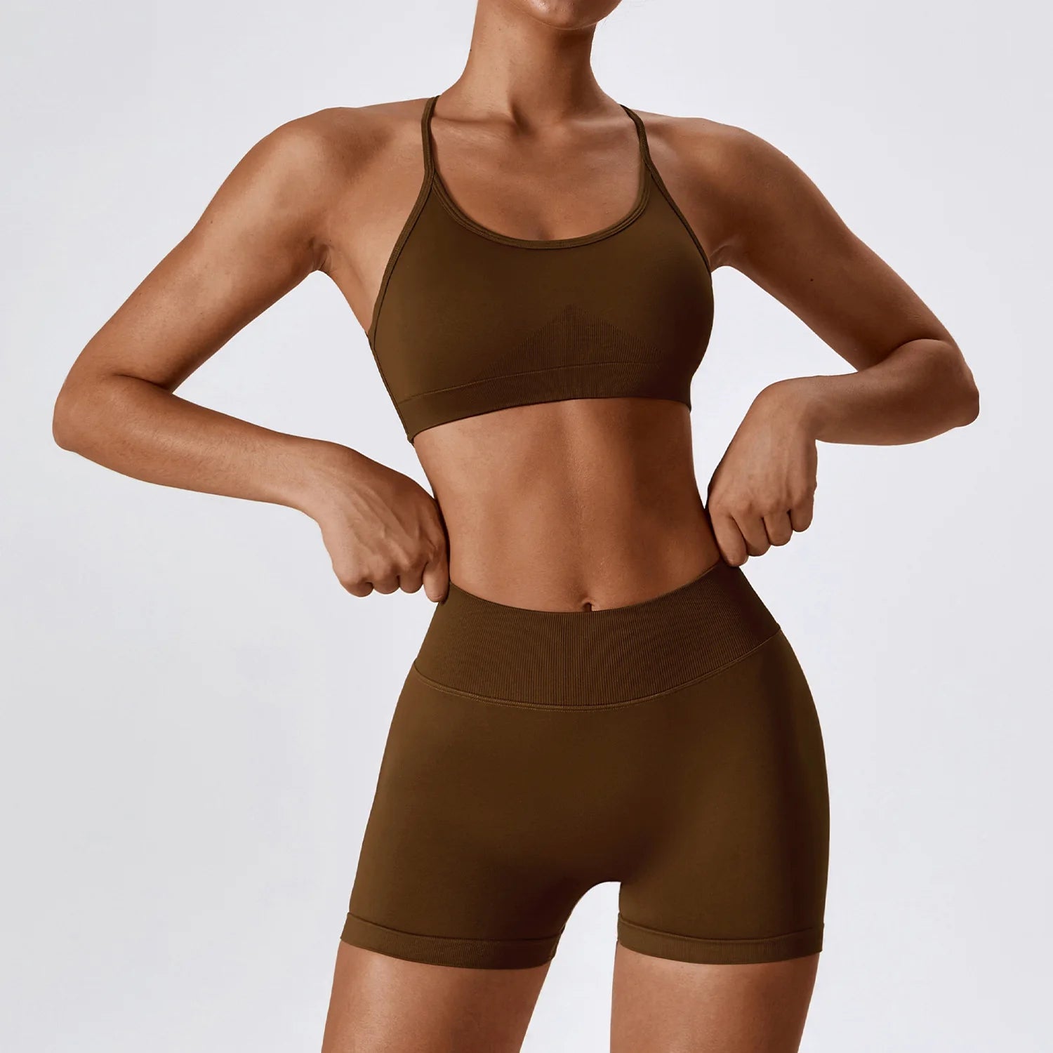 Seamless Yoga Set for Women – 2/3PCS Gym Outfit with Sports Bra & short leggings