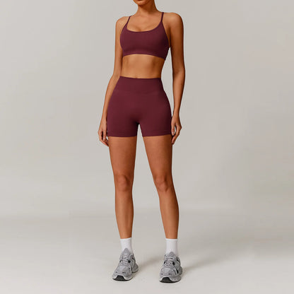 Seamless Yoga Set for Women – 2/3PCS Gym Outfit with Sports Bra & short leggings