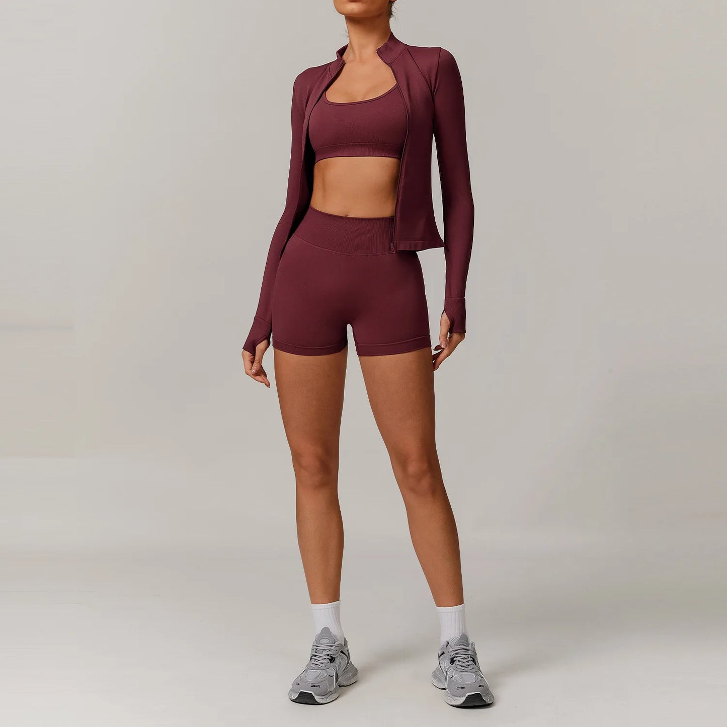 Seamless Yoga Set for Women – 2/3PCS Gym Outfit with Sports Bra & short leggings