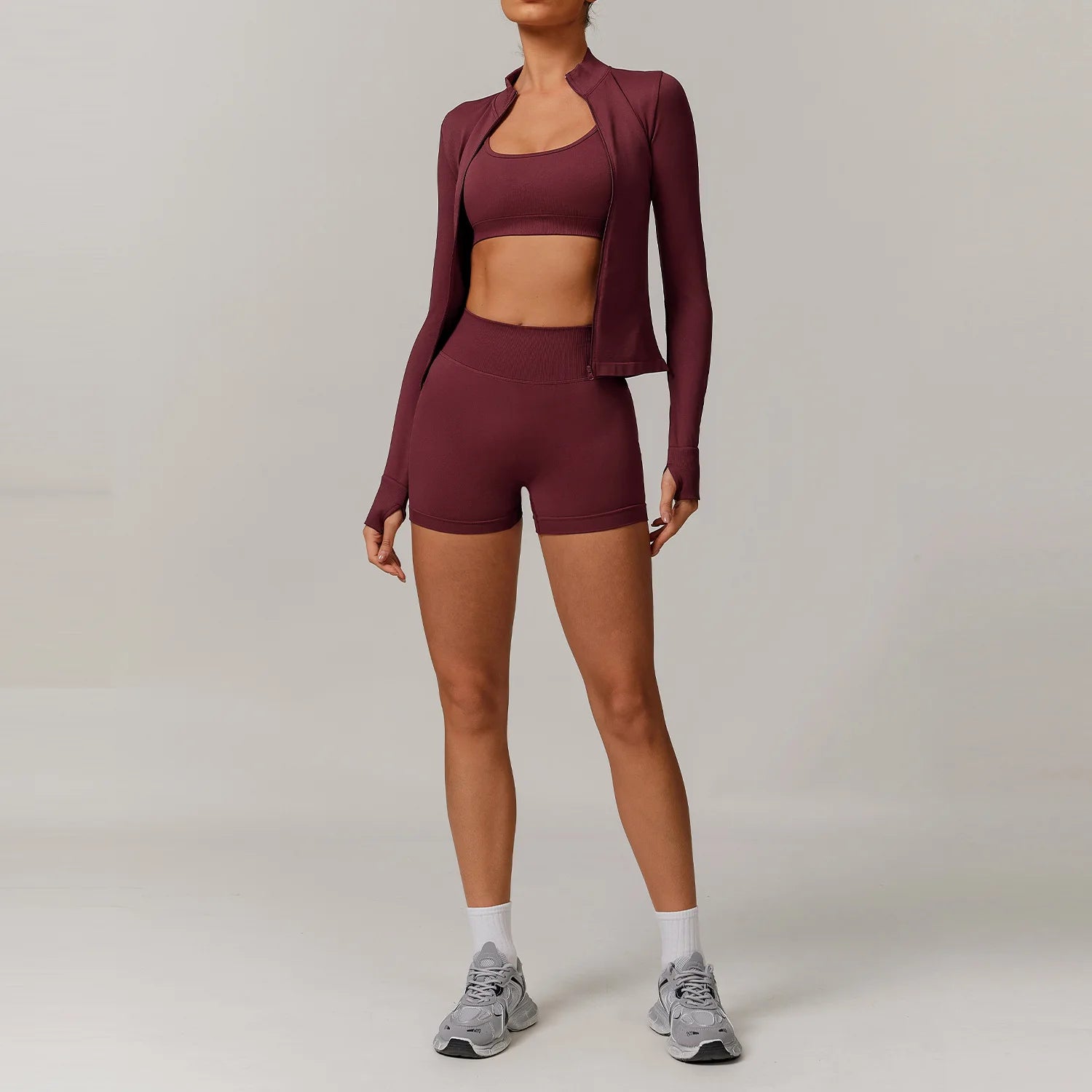 Seamless Yoga Set for Women – 2/3PCS Gym Outfit with Sports Bra & short leggings