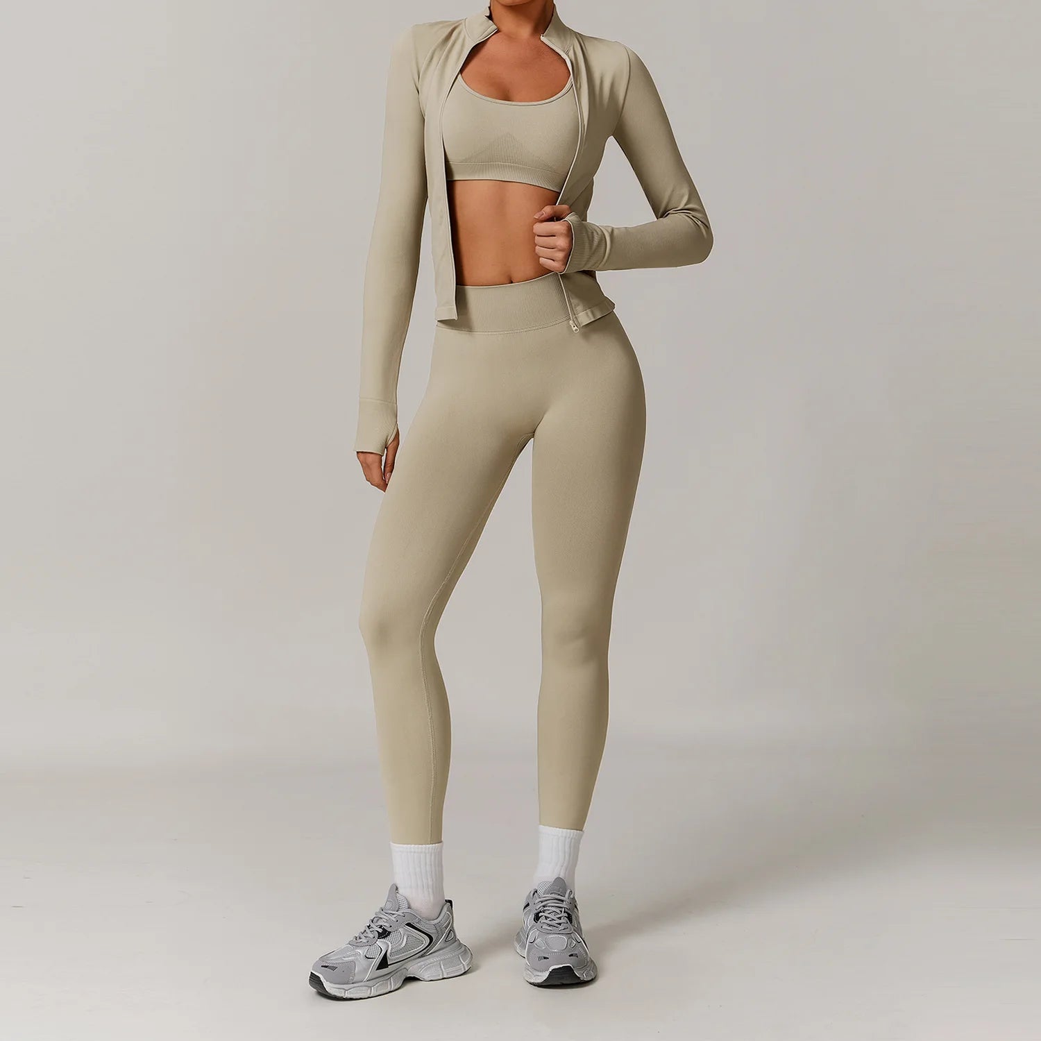 Seamless Yoga Set for Women – 2/3PCS Gym Outfit with Sports Bra & short leggings