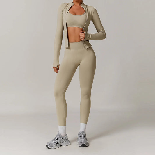 Seamless Yoga Set for Women – 2/3PCS Gym Outfit with Sports Bra & short leggings