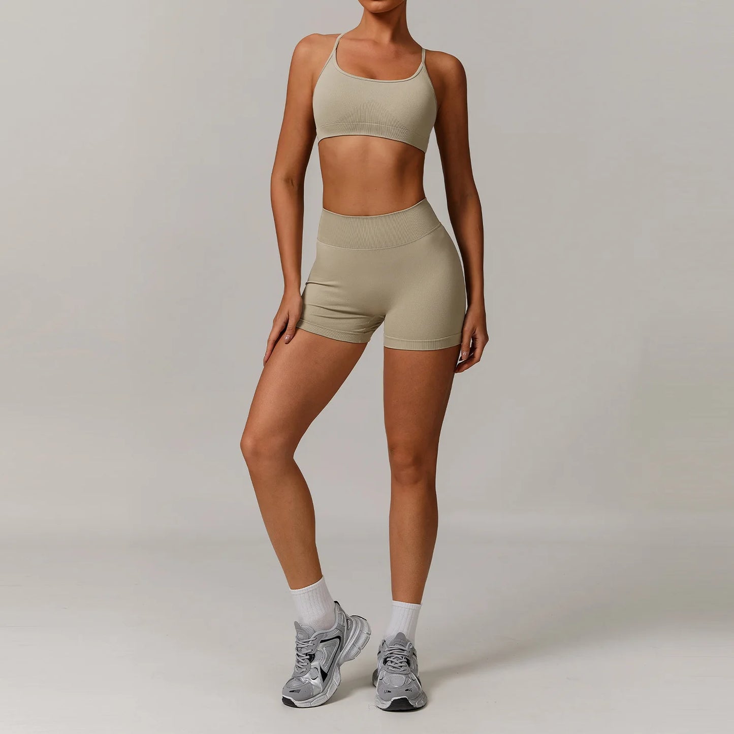 Seamless Yoga Set for Women – 2/3PCS Gym Outfit with Sports Bra & short leggings