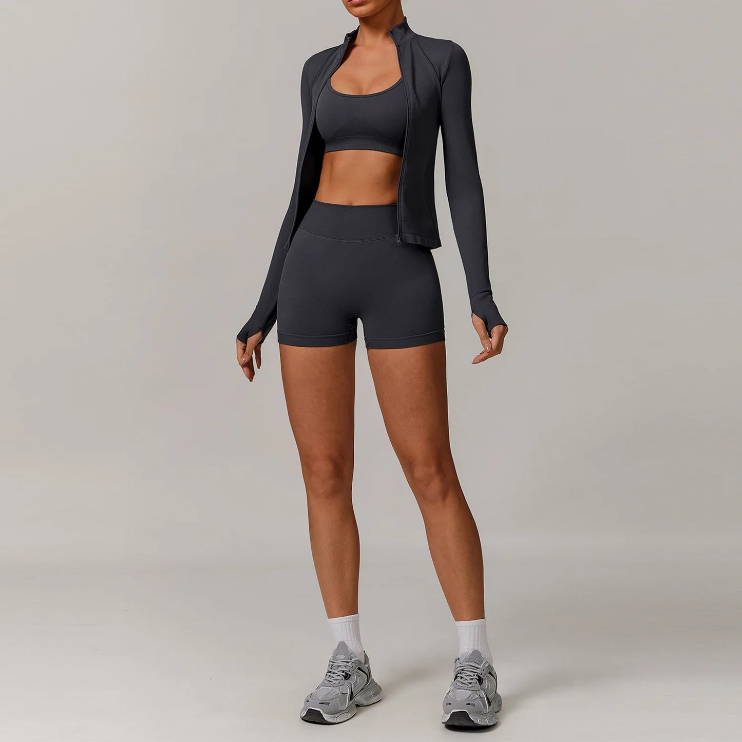 Seamless Yoga Set for Women – 2/3PCS Gym Outfit with Sports Bra & short leggings