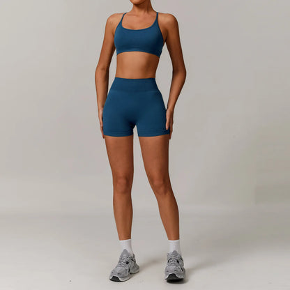Seamless Yoga Set for Women – 2/3PCS Gym Outfit with Sports Bra & short leggings