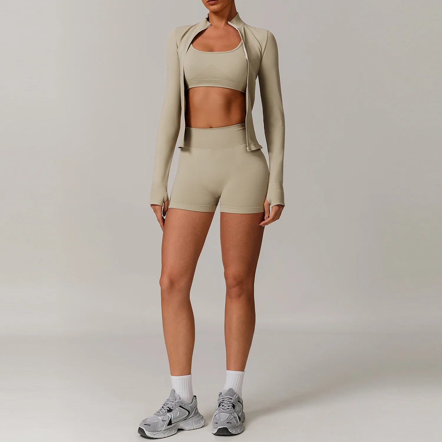 Seamless Yoga Set for Women – 2/3PCS Gym Outfit with Sports Bra & short leggings