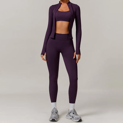 Seamless Yoga Set for Women – 2/3PCS Gym Outfit with Sports Bra & short leggings