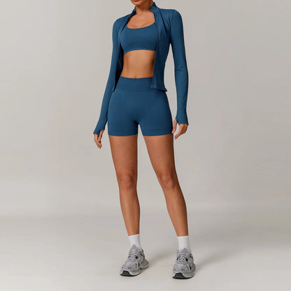 Seamless Yoga Set for Women – 2/3PCS Gym Outfit with Sports Bra & short leggings